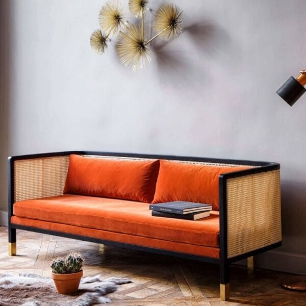 Red Edition Rattan Sofa