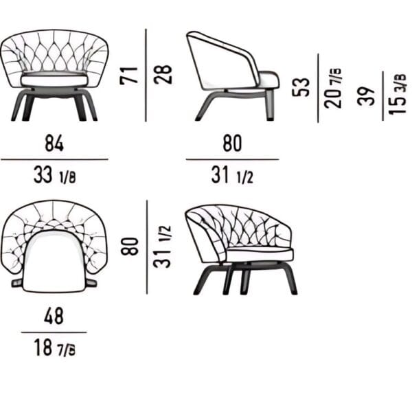 warm-toned chair dimension