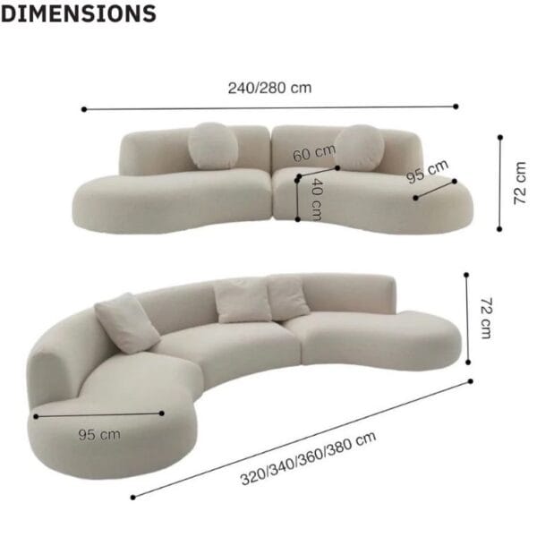5-Seater Modular Sofa DIMENSIONS