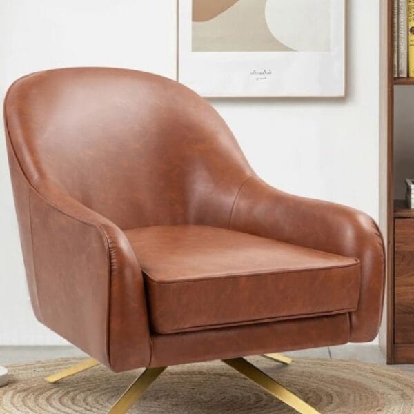 Swivel Leather Accent Chair